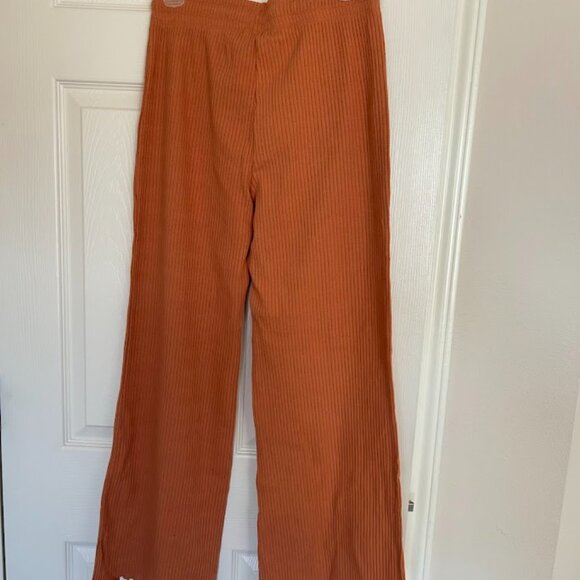✨ NWT Billabong | Orange Ribbed Wide-Leg Lounge Pants ✨ Large - Picture 4 of 6
